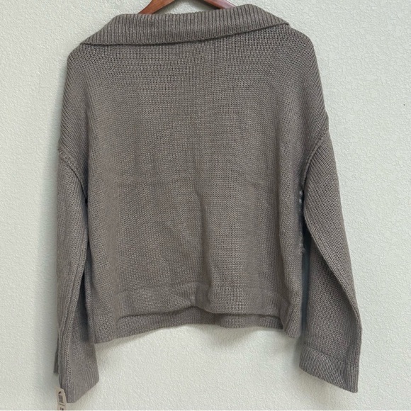 NWT Miss Me Women’s Sweater Small Beige Brown Collared Knit Pullover - Picture 2 of 6